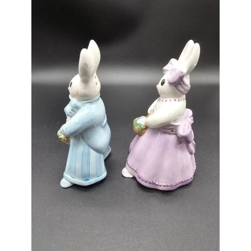Fitz & Floyd Be Bop Bunnies Salt And Pepper‎ Shakers Easter Bunny Rabbits Easter
